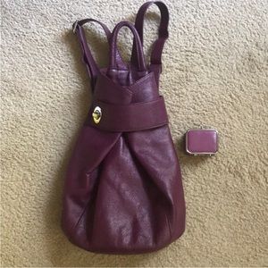 DANIER Purple Leather backpack only; as is